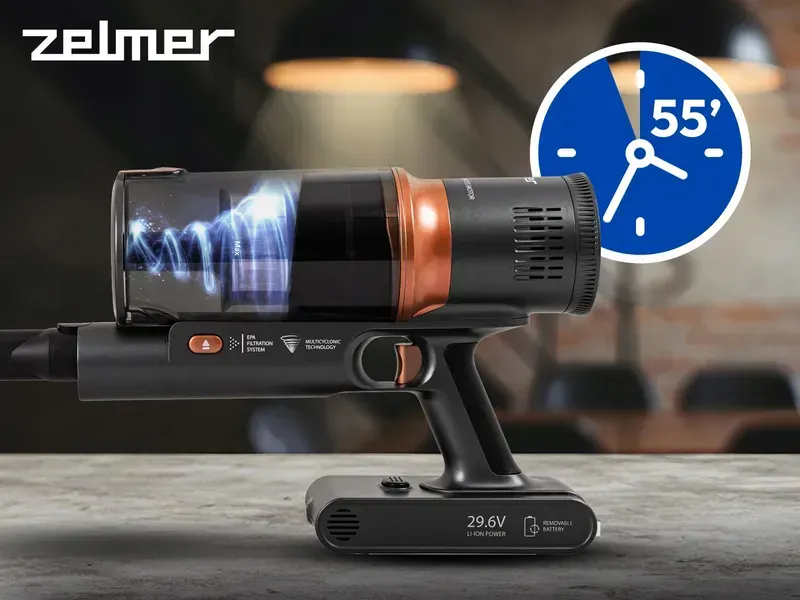 До 55 хвилин роботи — Zelmer ZSVC911B PET Paweł